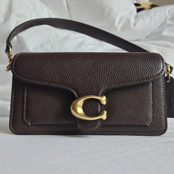 Coach Maple Pebbled Tabby 20 Leather Shoulder Bag with Gold Tone Hardware - Picture 2 of 16